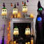 Ensemble de 3 décorations de fantômes suspendus d'Halloween pour l'extérieur, chapeau de sorcière fantôme brillant et effrayant, nécessite 2 piles AA / chaque fantôme (piles non incluses)
