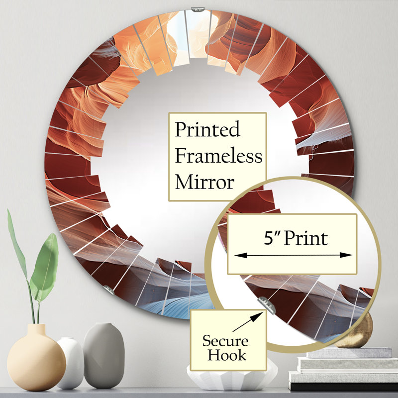 Varenna - Miroir mural rond Canyon, 24 po x 24 po
