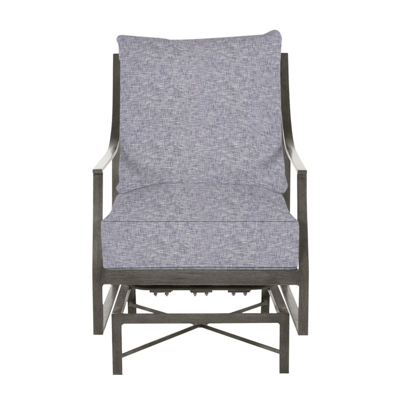 Monaco Patio Chair with Cushions, Welt, Slate Gray, Tweed Toffee