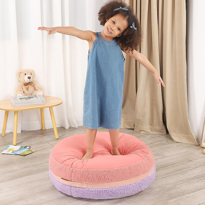 Fauteuil à billes et fauteuil pour adolescents - mauve / rouge - taille moyenne (27,5 po x 27,5 po x 13,5 po) - rembourrage en mousse à mémoire de forme - canapé à billes