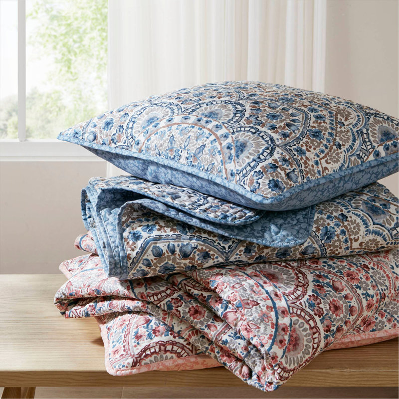 Courtepointe réversible 3 pièces Boho