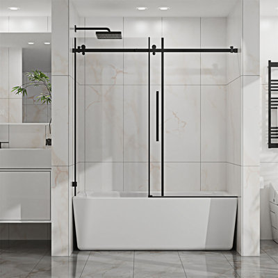 Porte de douche coulissante sans cadre