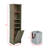 64" Tall Bathroom Organizer With Hamper - 4 Adjustable Shelves Grey For Narrow Spaces Build 62.48" Cabinet & Laundry Basket. Home Entrances Offices