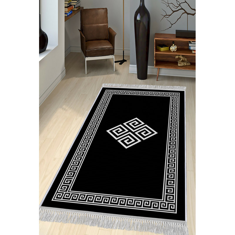 Luxurious Velvet Area Rug (4.6 x 7.2 ft), 100% Antibacterial Fabric, Non-Slip Cotton Backing, Pile Height: 0.4 in | Machine Washable, 3D Digital Print Design | Perfect for Living Room & Bedroom Decor, Soft & Durable