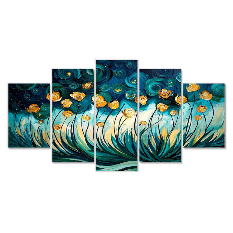 «Green and Yellow Herbs», ensemble d'art sur toile Herbes florales