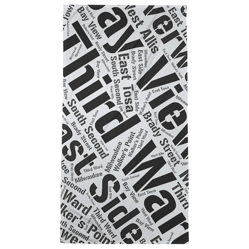 Bath Towel, Black, Poly/Cotton, Milwaukee