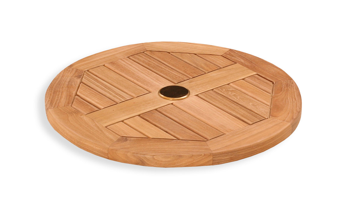 Lazy Susan Tortuga Outdoor In Vetro Temperato Ø45 Cm Con Foro Per Ombrellone – Base Argento