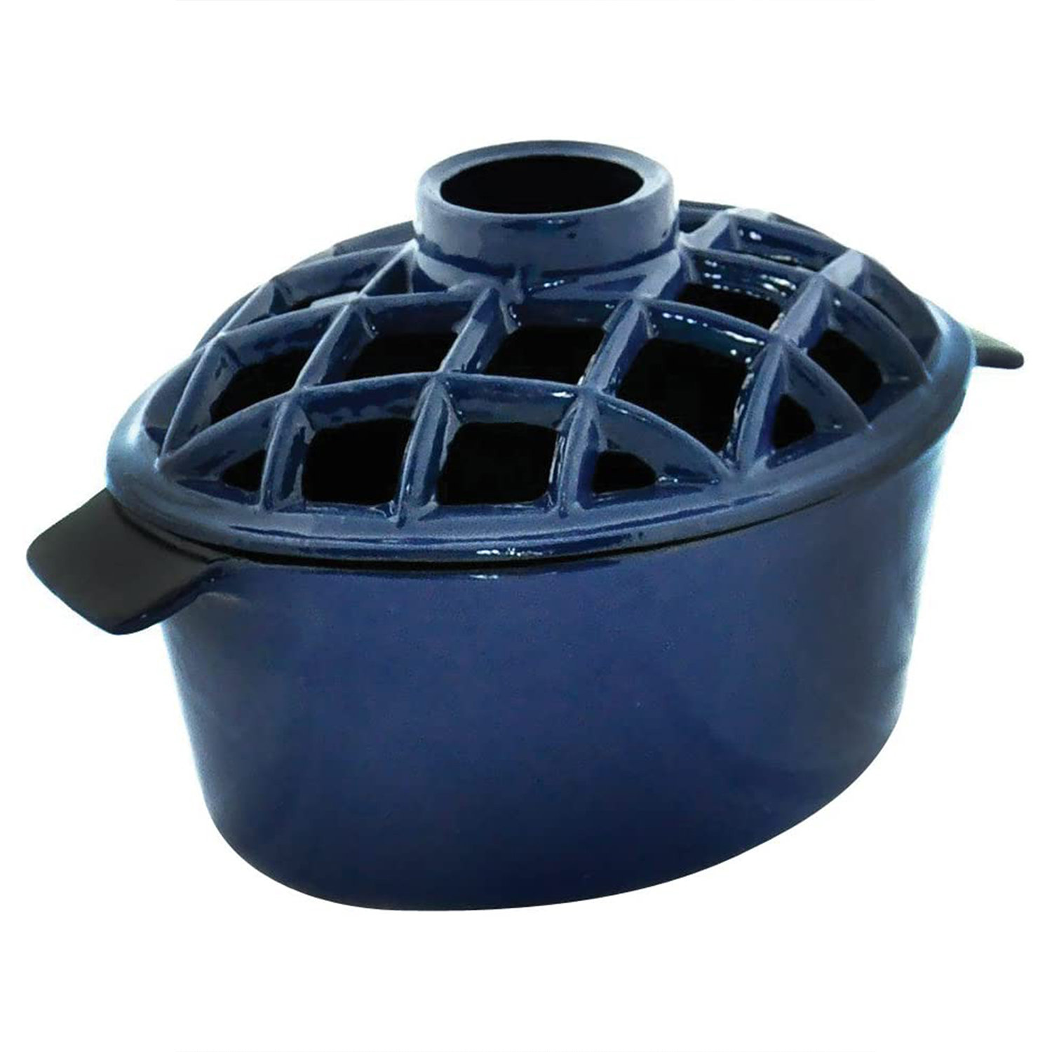 Small Lattice Wood Stove Steamer - Black