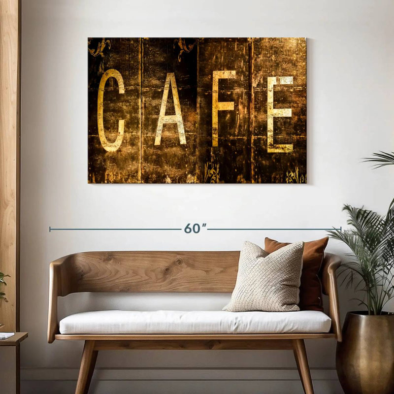 Kema Grunge Cafe Wall Sign, 30" H x 45" W