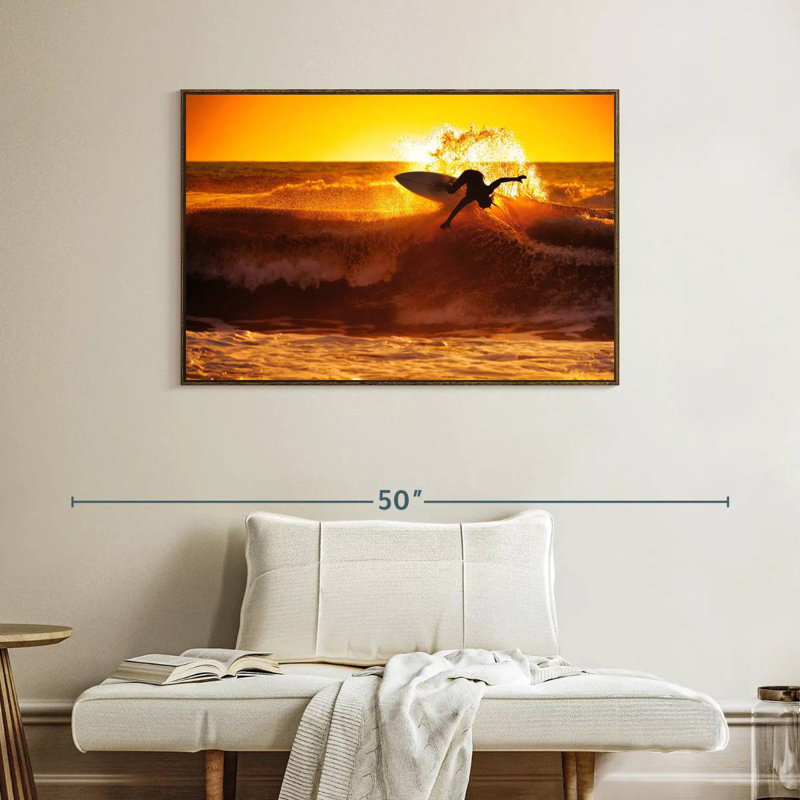 Gillard Surfboard Addict Canvas Print, 27" H x 40" W, Walnut