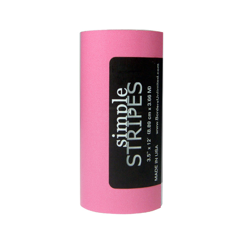 Adhésif décoratif rayures simples, Rose bonbon