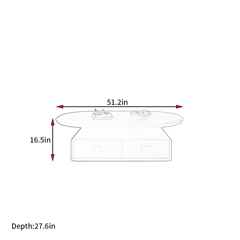 Table basse Nordic, Brun