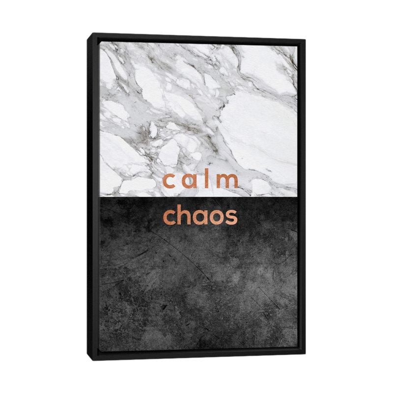 «Calm Chaos», impression sur toile, H 26 po x l 18 po x P 1,5 po, Toile avec cadre noir, Pas de tapis