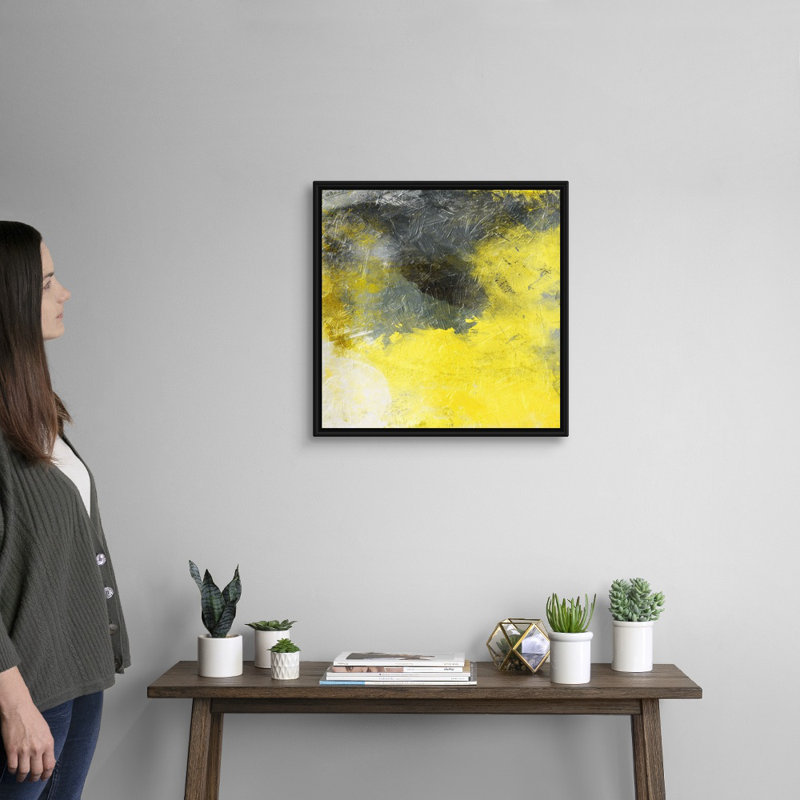 Jace gris cosmique, reproduction sur toile, H 22 po x l 22 po x P 1,75 po, Cadre noir
