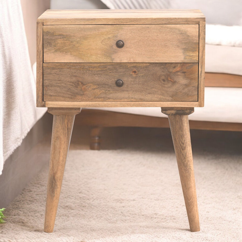 Alisha 45cm W Solid Wood Bedside Table
