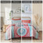 Grand lit avec draps - Imprimé médaillon en corail, bordures brodées, édredon et imprimé en corail de taille élégante, tissu en microfibre douce