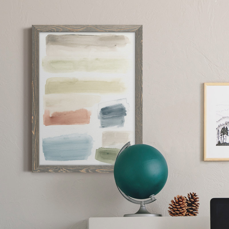 Watercolor Swatches II, toile encadrée de qualité supérieure - prête à être accrochée, H 20 po x l 17 po x P 1 po, Gris