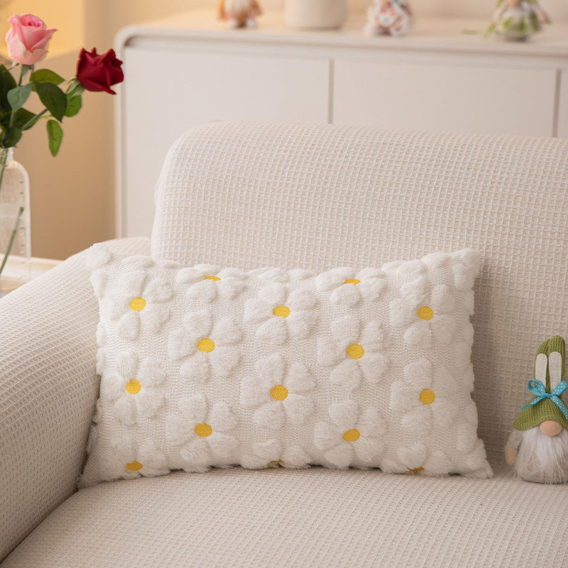 2 Pcs Floral Farmhouse Boho Decorative Pillow Covers 19.6x19.6 Inch, Spring Summer Throw Pillows for Couch Sofa Bed Home Living Room Decor