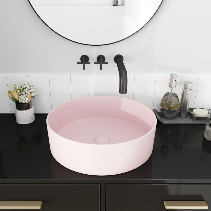 Lavabo de salle de bain vasque circulaire en céramique