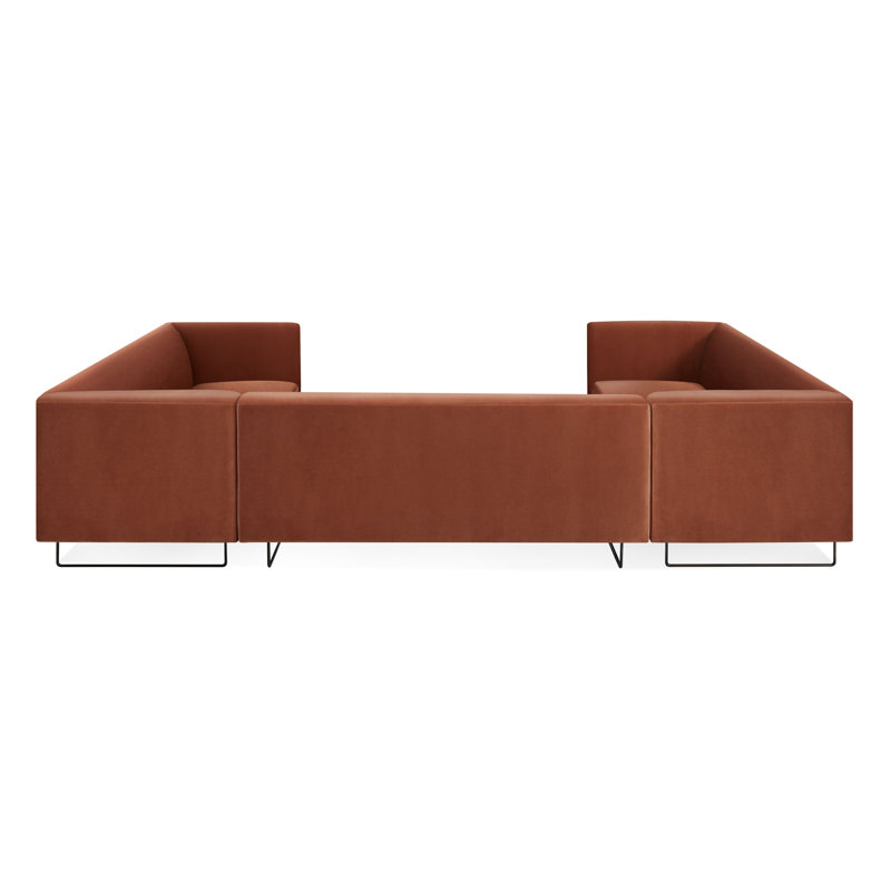 Bonnie And Clyde Sectional, Copper Velvet Polyester Blend