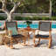 Ensemble 2 pièces de chaises berçantes de patio en bois d'acacia et en osier - Bascules d'extérieur brun foncé avec base berçante courbée, capacité de 400 lb - Chaises de jardin confortables pour la cour, le balcon ou la piscine-127328250