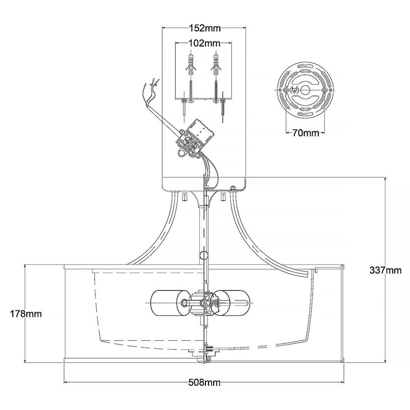 Ausma Glass Semi Flush Mount