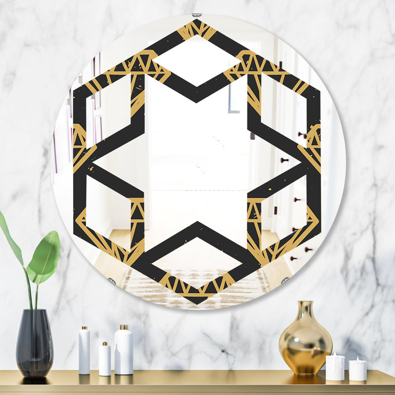 Miroir mural Hexagon Star Diamonds Eclectic, H 31,5 po x l po