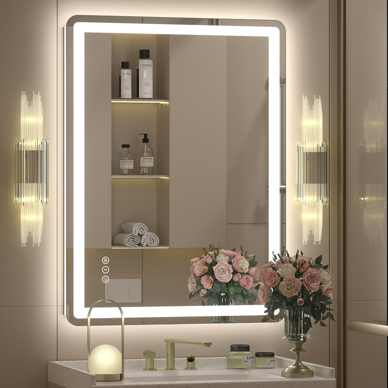 Aevar UL Certified Front & Back LED Anti-Fog Tempered Glass Bathroom/Vanity Mirror with 3-Year Warranty, 32" x 24"