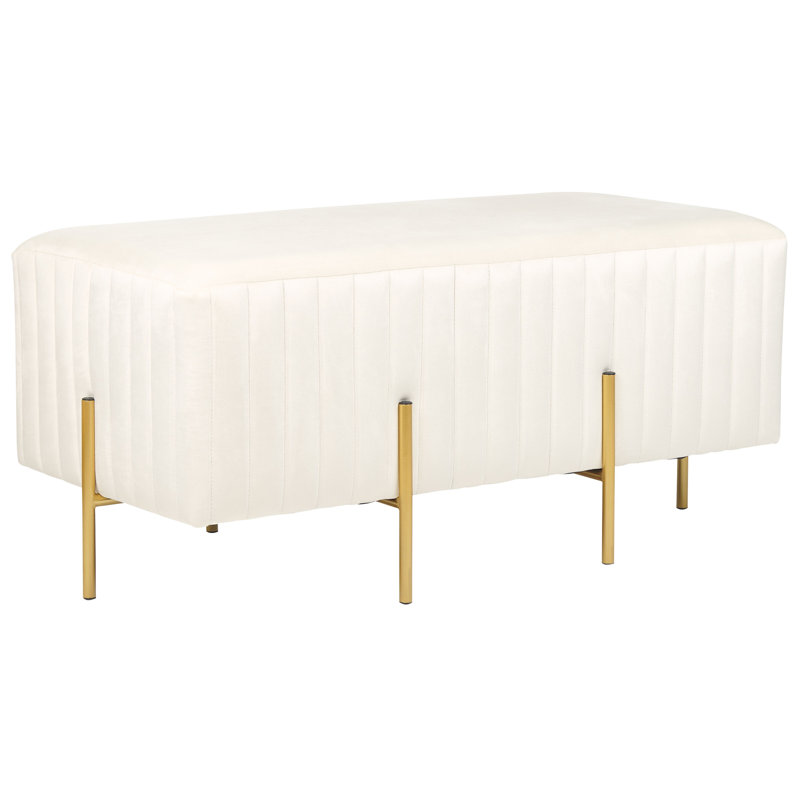 Mazon Velvet Upholstered Bench, Cream