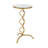 Middlet Metal Quatrefoil Design Side End Copper Gold Accent Table with Mirrored Glass Top