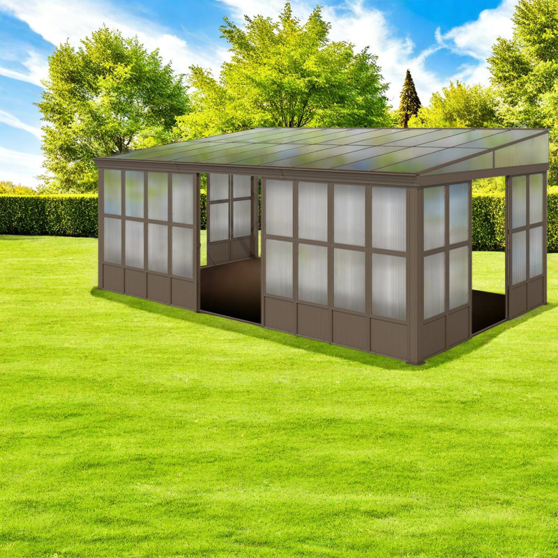 Grand gazebos (structure incluse), véranda moderne en aluminium 12x20 pour la maison