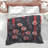 Pink Flowers Red Stripes Comforter-126342919