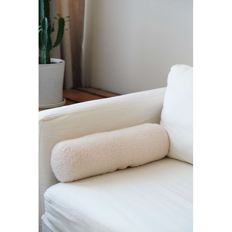 Eco-Friendly Cushion, Light Beige, 19.7 x 5.5 x 5.5 inches | 75% Recycled Polyester & 25% Polyester, Soft Silicone Filling | Machine Washable at 68°F | Perfect for Comfortable Seating & Home Décor
