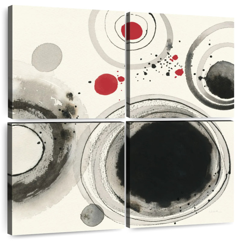 Planetary With Red I, 26" H x 26" W