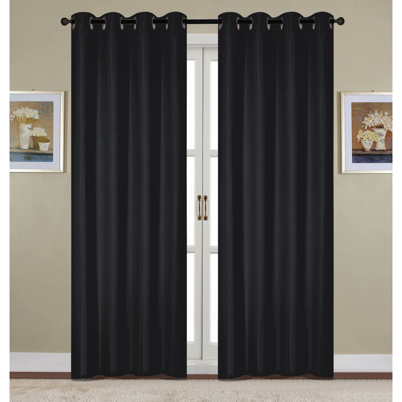 Panneau de rideau de fenêtre semi-transparent avec œillets Monaca, L 54 po x L 84 po, Turquoise