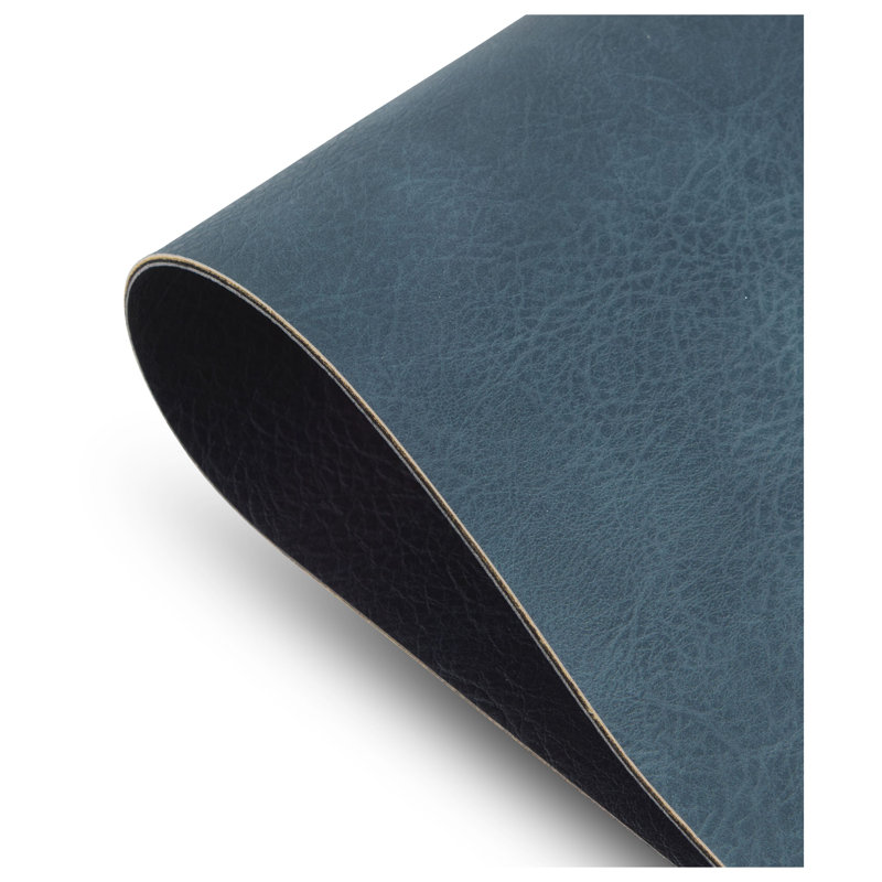 Ensemble de napperon réversible en cuir végétalien réversible 12 po x 18 po D mati, Florence bleu marine