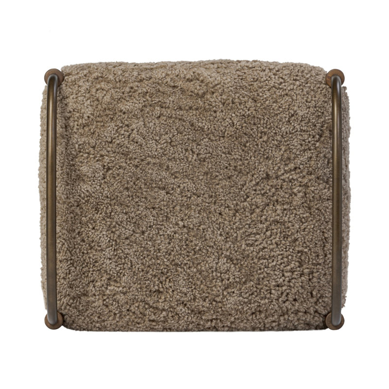 Demi Upholstered Accent Stool, Taupe