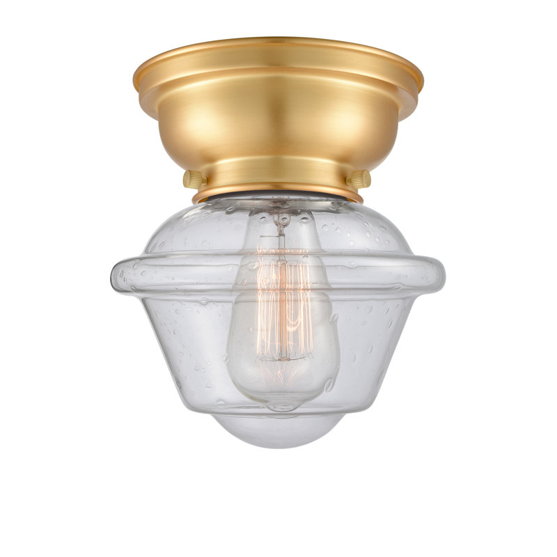 Plafonnier encastré 1 lumière 7,5 po Baptiste, Ampoule non incluse, Grainé, Or satiné