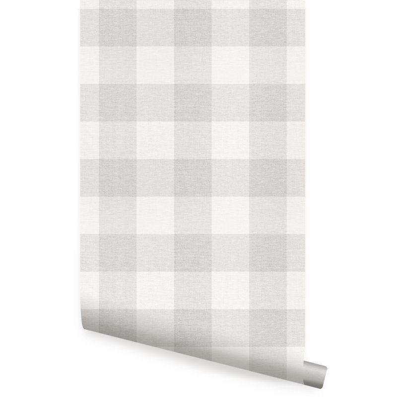 Panneau de papier peint à carreaux Martianna, L 2 pi x H 18 pi, Gris