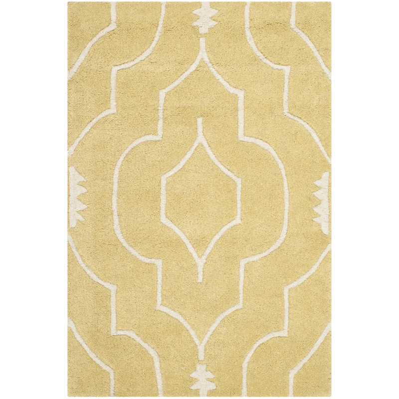 Tapis géométrique en laine touffeté à la main Emrick, Rectangle 3 pi x 5 pi