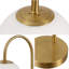 Lampe de table Halona 18,25 po de style Mid-Century arqué en métal / verre avec abat-jour sphérique givré Halona-2097685252