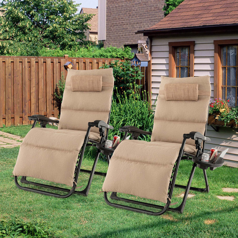 Garriga Folding Zero Gravity Chair, Beige