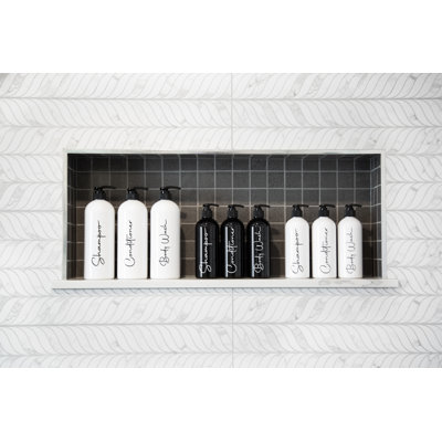 Modern Refillable Shampoo and Conditioner Bottles | 16 Fl oz. | Set of 3