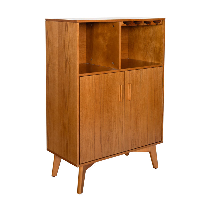 Armoire de salle à manger de 31,5 po, rustique avec support à vin et tablette réglable, spacieuse pour étagères à verres, étagère à buffet, porte-verre et