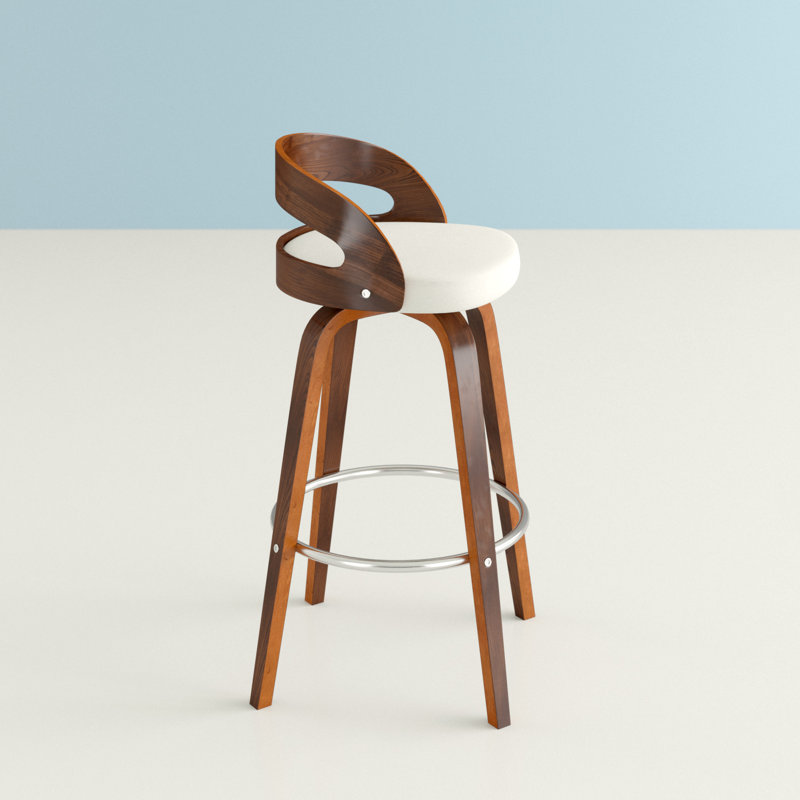 Tabouret de bar pivotant en similicuir 28,2 po Hermina, blanc