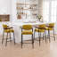 Tabouret de bar enveloppant en noyer avec siège rembourré-418163232