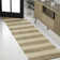 Zemple Rustic Farmhouse Woven Jute Stripe Natural/Bleach Rug