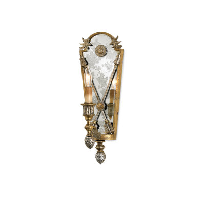 Napoli 1 - Light Gold Leaf/Majestic Silver Leaf Candle Wall Light