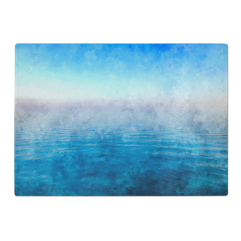 Tempered Glass Peaceful Horizon Chopping Board, 20 cm x 28.5 cm