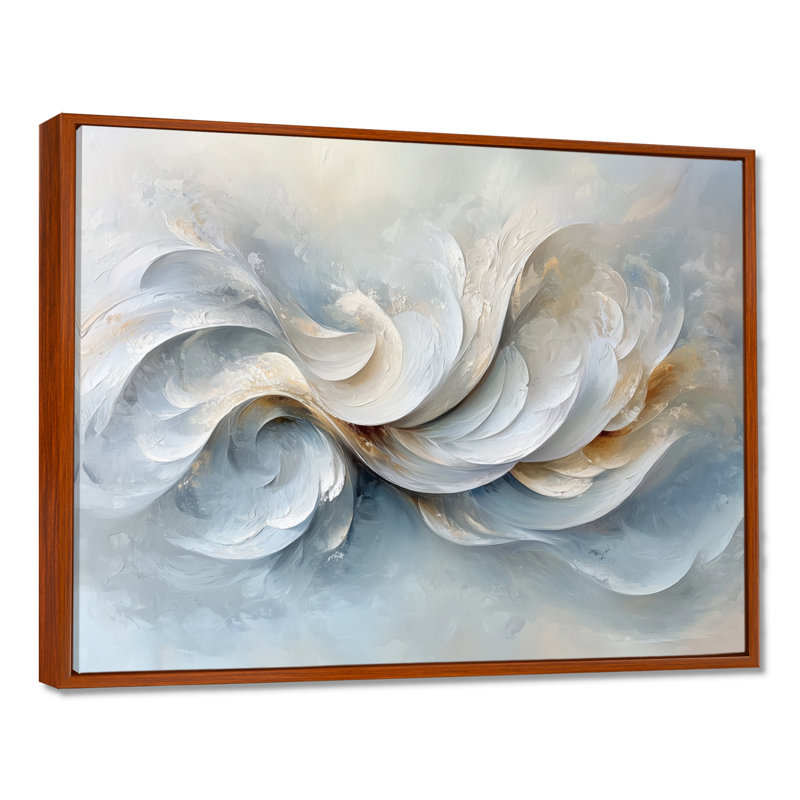 Zeringue - Abstract Wall Art, Brun, H 12 po x l 20 po, Impression encadrée flottante